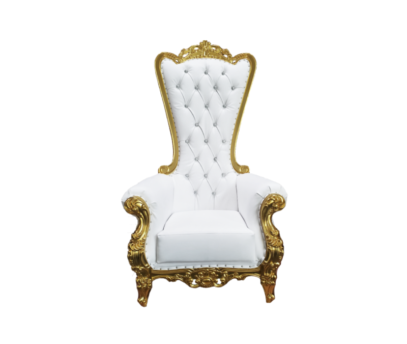 Sweetheart Throne Chair – Gold/White
